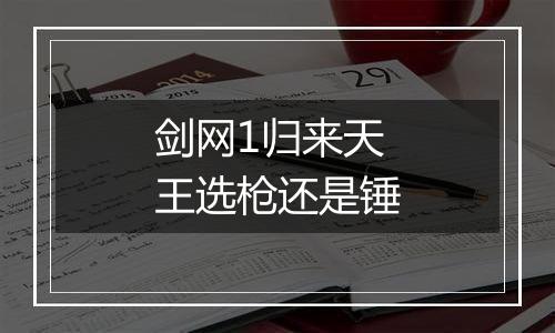 剑网1归来天王选枪还是锤