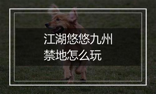 江湖悠悠九州禁地怎么玩