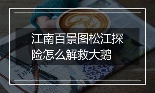 江南百景图松江探险怎么解救大鹅