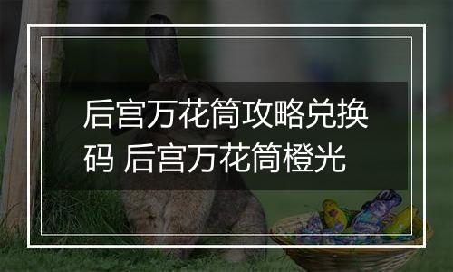 后宫万花筒攻略兑换码 后宫万花筒橙光