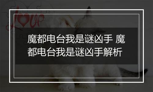 魔都电台我是谜凶手 魔都电台我是谜凶手解析