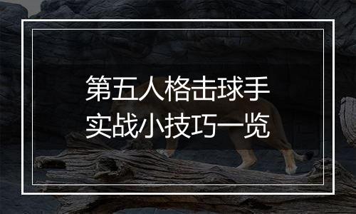 第五人格击球手实战小技巧一览