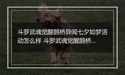 斗罗武魂觉醒鹊桥异闻七夕如梦活动怎么样 斗罗武魂觉醒鹊桥异闻七夕如梦活动攻略