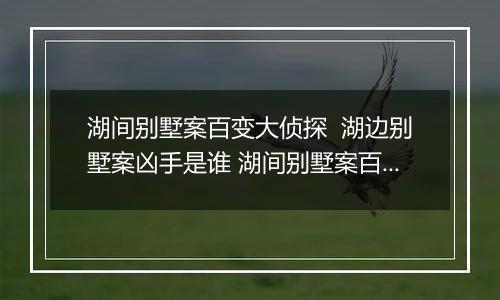 湖间别墅案百变大侦探  湖边别墅案凶手是谁 湖间别墅案百变大侦探解析