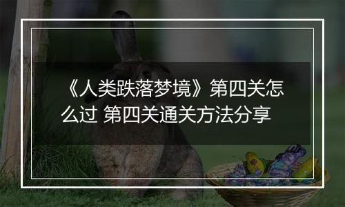 《人类跌落梦境》第四关怎么过 第四关通关方法分享