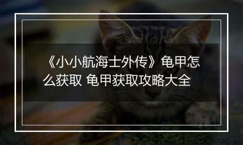 《小小航海士外传》龟甲怎么获取 龟甲获取攻略大全