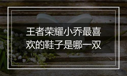 王者荣耀小乔最喜欢的鞋子是哪一双