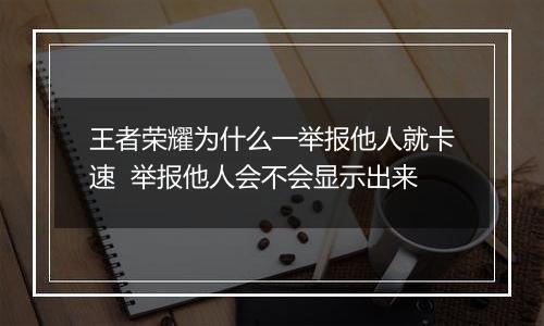 王者荣耀为什么一举报他人就卡速  举报他人会不会显示出来