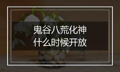 鬼谷八荒化神什么时候开放