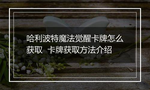 哈利波特魔法觉醒卡牌怎么获取  卡牌获取方法介绍
