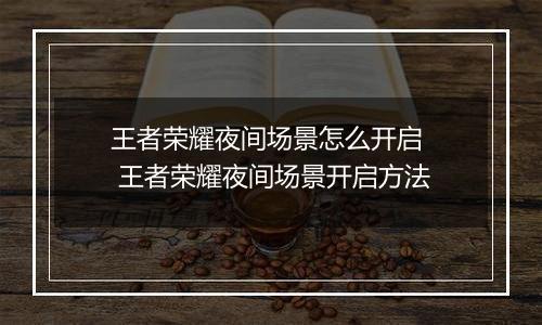 王者荣耀夜间场景怎么开启  王者荣耀夜间场景开启方法