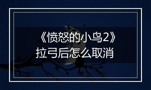 《愤怒的小鸟2》拉弓后怎么取消