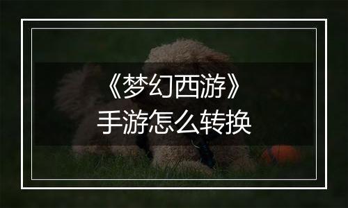 《梦幻西游》手游怎么转换