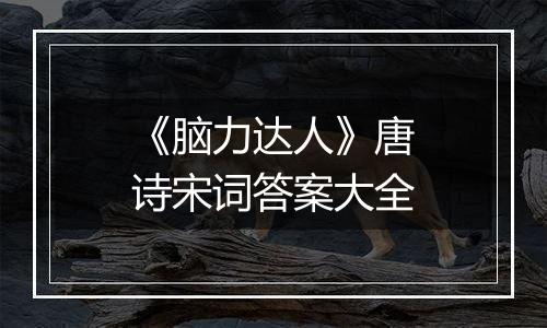 《脑力达人》唐诗宋词答案大全