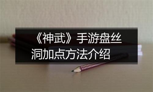 《神武》手游盘丝洞加点方法介绍