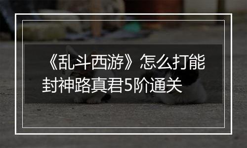 《乱斗西游》怎么打能封神路真君5阶通关