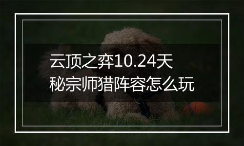 云顶之弈10.24天秘宗师猎阵容怎么玩