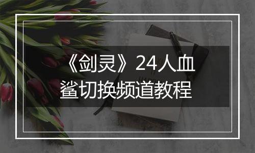 《剑灵》24人血鲨切换频道教程