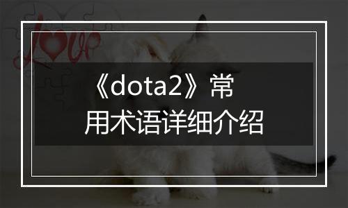 《dota2》常用术语详细介绍