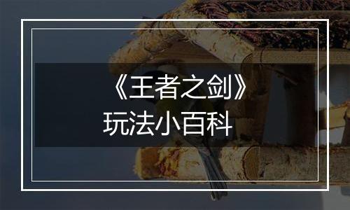 《王者之剑》玩法小百科
