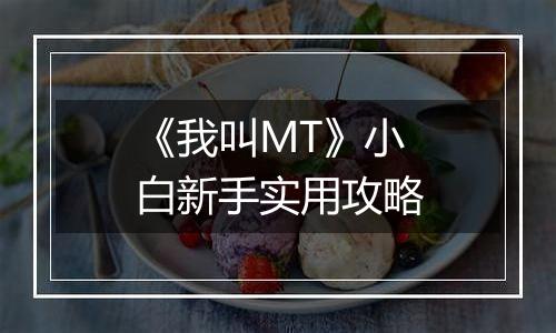 《我叫MT》小白新手实用攻略