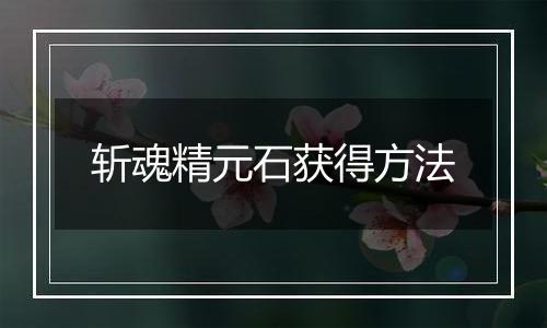 斩魂精元石获得方法