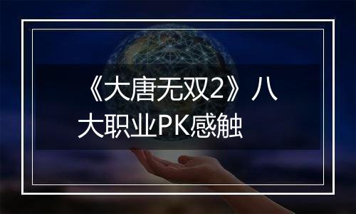 《大唐无双2》八大职业PK感触
