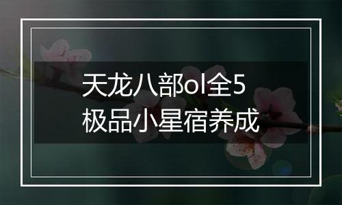 天龙八部ol全5极品小星宿养成