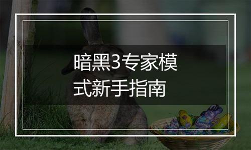 暗黑3专家模式新手指南