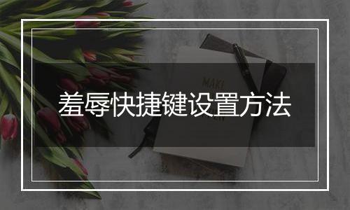 羞辱快捷键设置方法