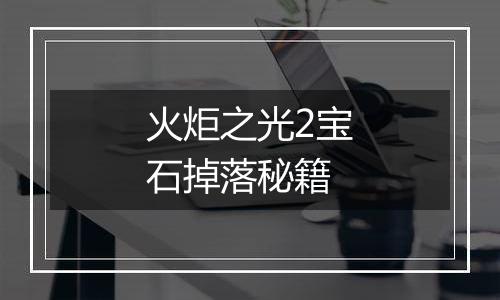 火炬之光2宝石掉落秘籍