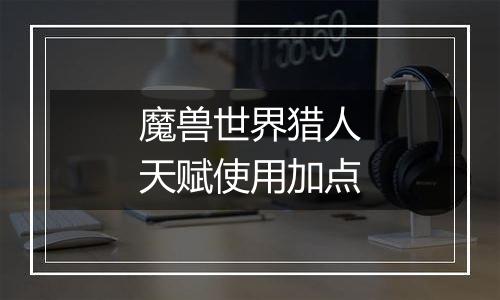 魔兽世界猎人天赋使用加点