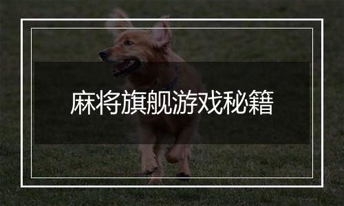 麻将旗舰游戏秘籍
