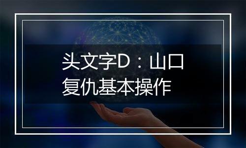 头文字D：山口复仇基本操作