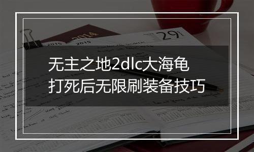 无主之地2dlc大海龟打死后无限刷装备技巧