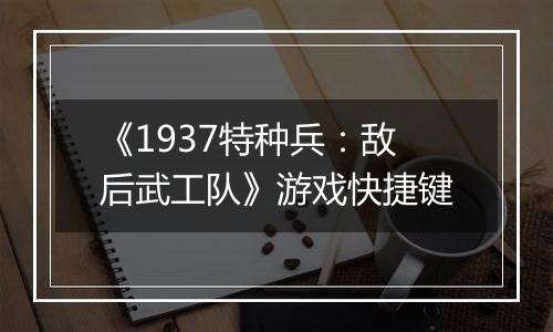 《1937特种兵：敌后武工队》游戏快捷键