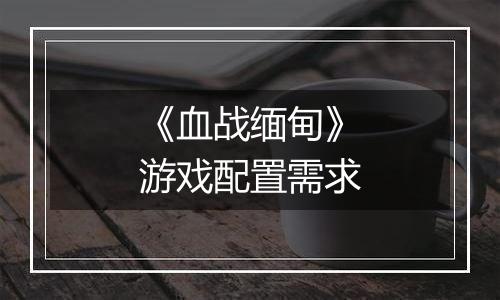 《血战缅甸》游戏配置需求