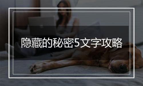 隐藏的秘密5文字攻略
