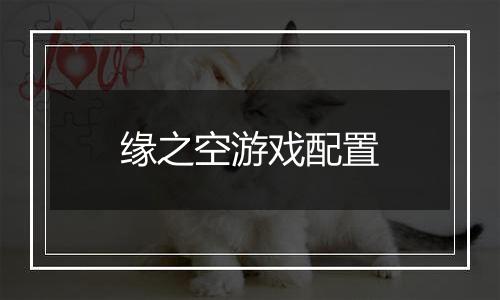 缘之空游戏配置