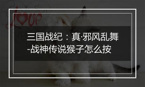 三国战纪：真·邪风乱舞-战神传说猴子怎么按