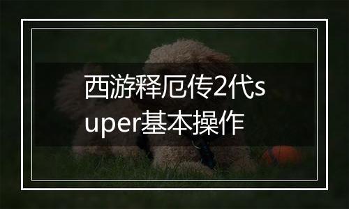 西游释厄传2代super基本操作