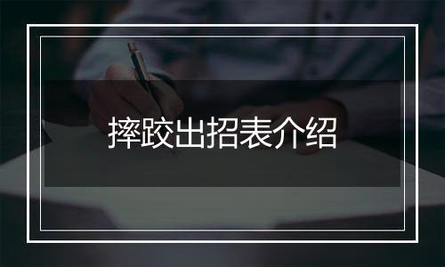 摔跤出招表介绍