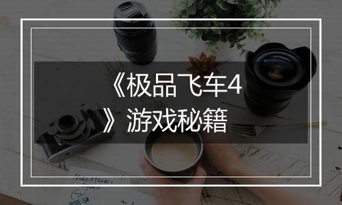 《极品飞车4》游戏秘籍