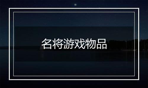 名将游戏物品