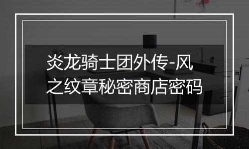 炎龙骑士团外传-风之纹章秘密商店密码