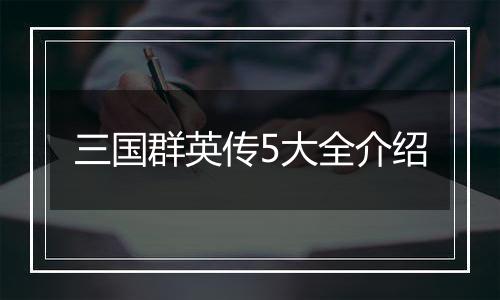三国群英传5大全介绍