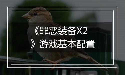 《罪恶装备X2》游戏基本配置