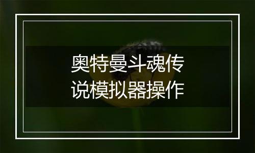 奥特曼斗魂传说模拟器操作