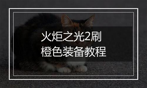 火炬之光2刷橙色装备教程