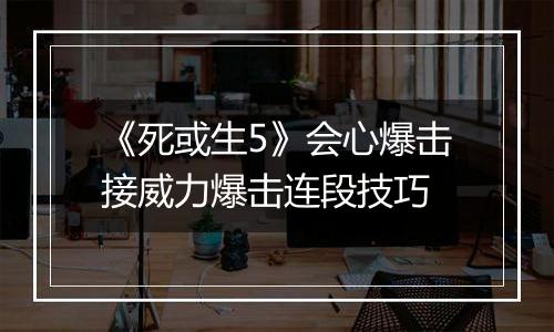 《死或生5》会心爆击接威力爆击连段技巧